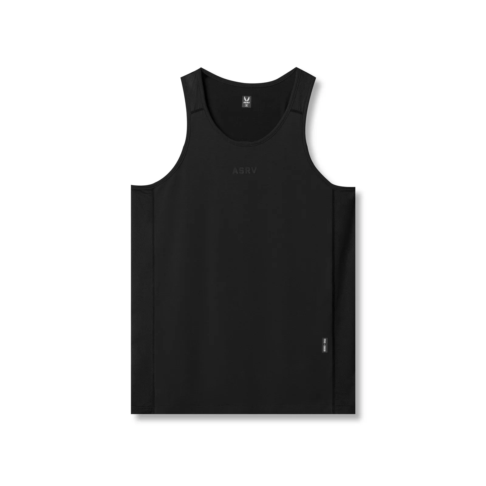 0809. Supima® Mesh Panel Training Singlet  - Black