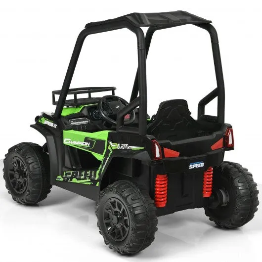 12V Kids RC Electric Ride On Off-Road UTV Truck with MP3 and Light-Green