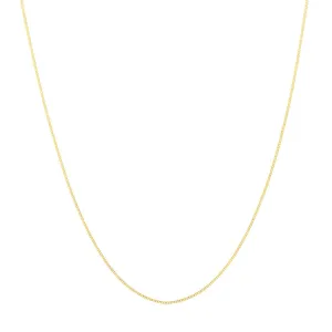 14K Gold 0.70mm Adjustable Child's Cable Chain