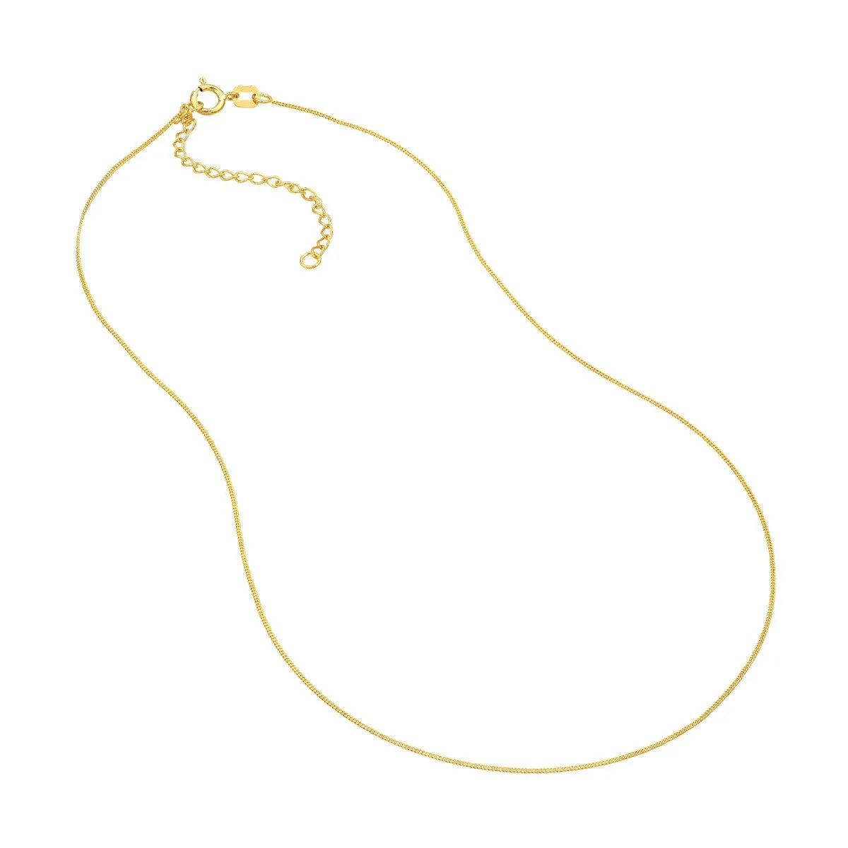 14K Gold 0.70mm Adjustable Child's Curb Chain