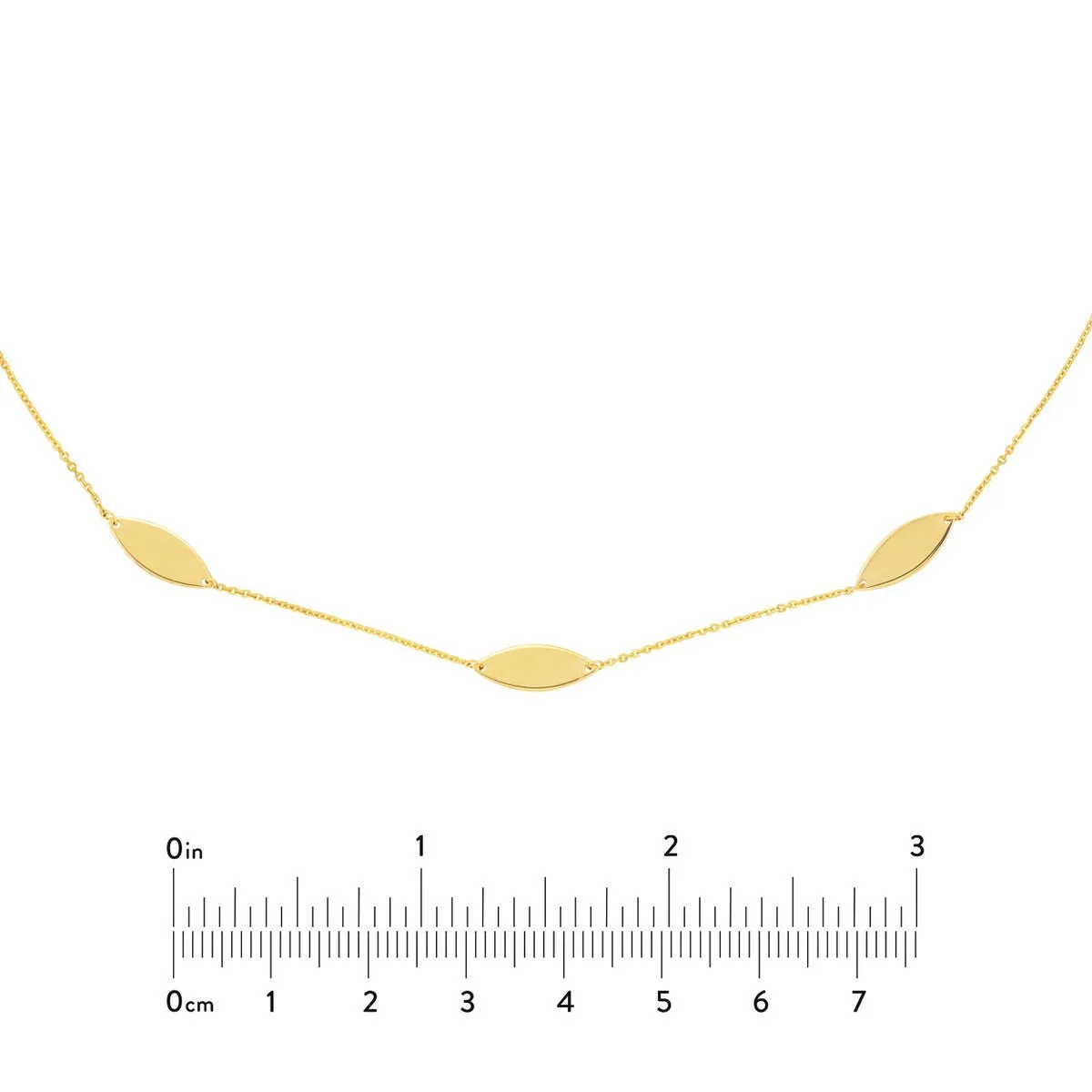 14K Yellow Gold Marquise Stations Adjustable Choker