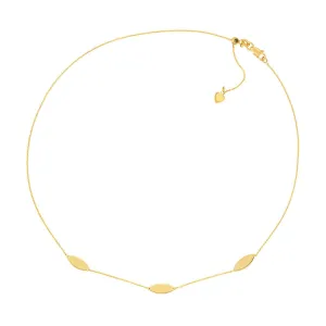 14K Yellow Gold Marquise Stations Adjustable Choker