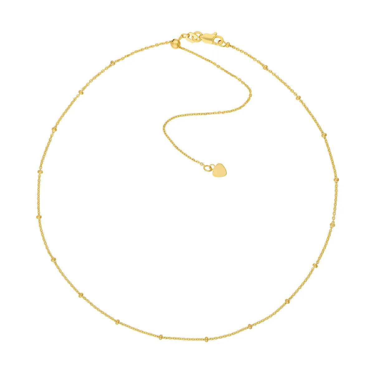 14K Yellow Gold Saturn Chain Adjustable Choker