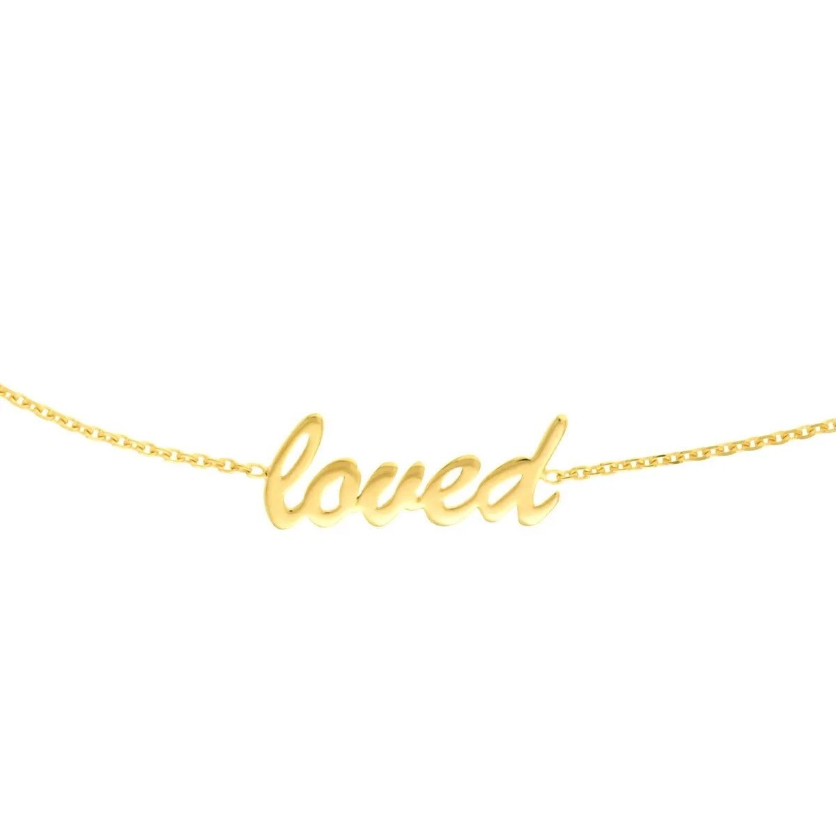 14K Yellow Gold Script Loved Adjustable Choker