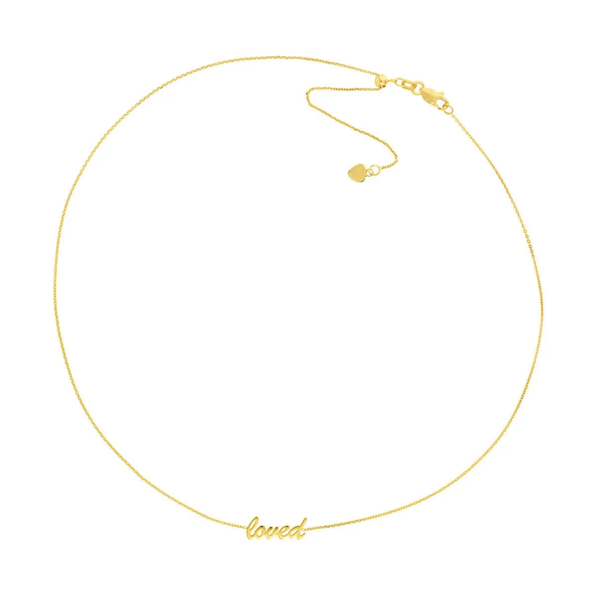 14K Yellow Gold Script Loved Adjustable Choker