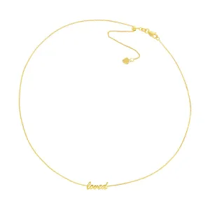 14K Yellow Gold Script Loved Adjustable Choker