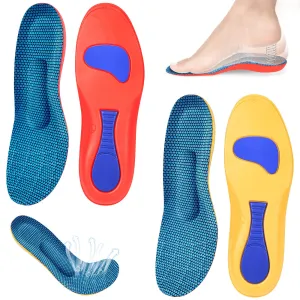 2 pairs of orthopedic insoles, heel spur insoles, arch splayfoot insoles for plantar fasciitis, comfort arch support insoles for men and women, orthopedic insoles for men and women 41-42