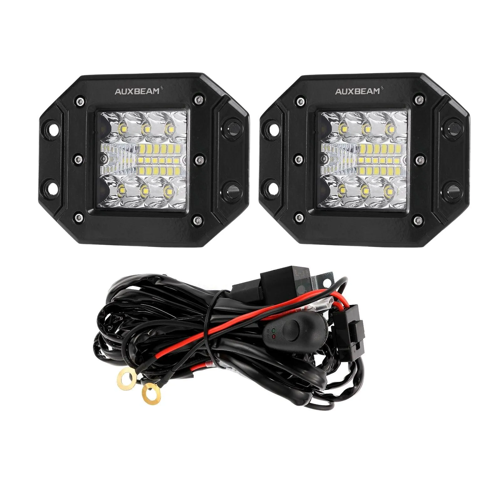 (2pcs/set) 3 Inch LED Pods Light Spot Beam with 2-Lead Wiring Harness for Truck Jeep SUV Offroad 4x4