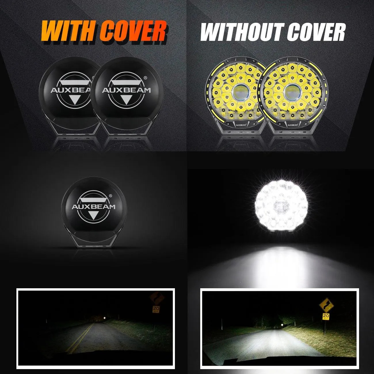 (2pcs/set) 9 INCH 270W 37776LM 360-PRO Series Custom Lens LED Driving Lights Amber/Black Covers(Optional) for Toyota Tacoma 2016 2017 2018 2019 2020 2021