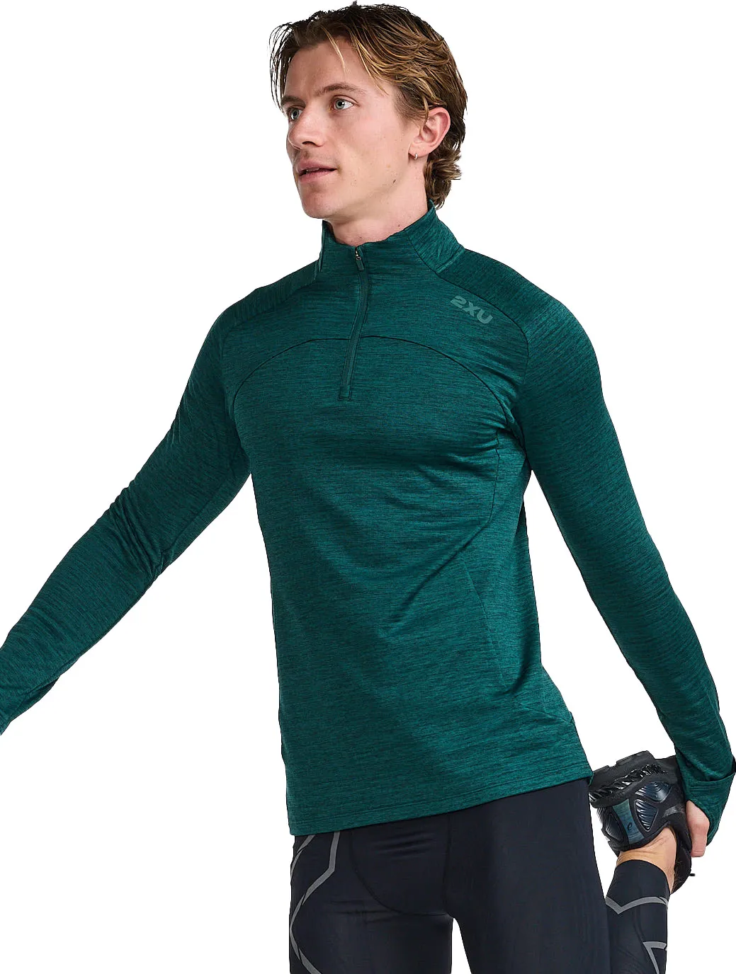 2XU Men&#x27;s Ignition 1/4 Zip Pine/Pine Reflective | Buy 2XU Men&#x27;s Ignition 1/4 Zip Pine/Pine Reflective here | Outnorth