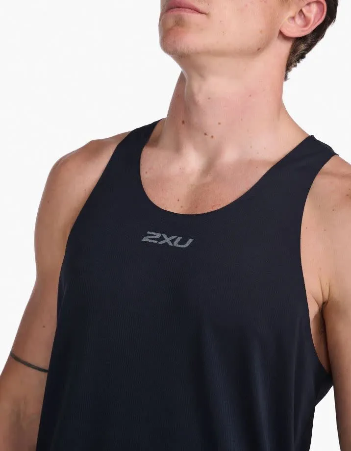 2XU Men&#x27;s Light Speed Tech Singlet Black/Black Reflective | Buy 2XU Men&#x27;s Light Speed Tech Singlet Black/Black Reflective here | Outnorth