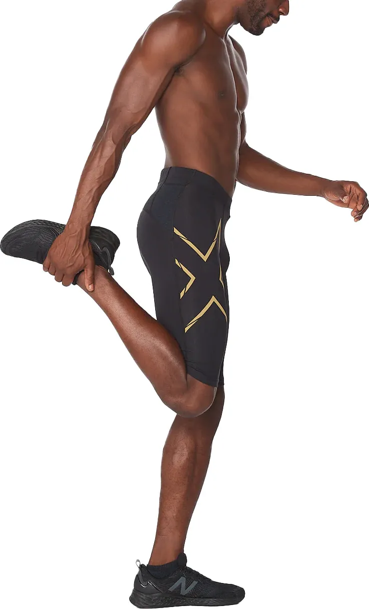 2XU Men&#x27;s MCS Run Compression Shorts Black/Gold Reflective | Buy 2XU Men&#x27;s MCS Run Compression Shorts Black/Gold Reflective here | Outnorth