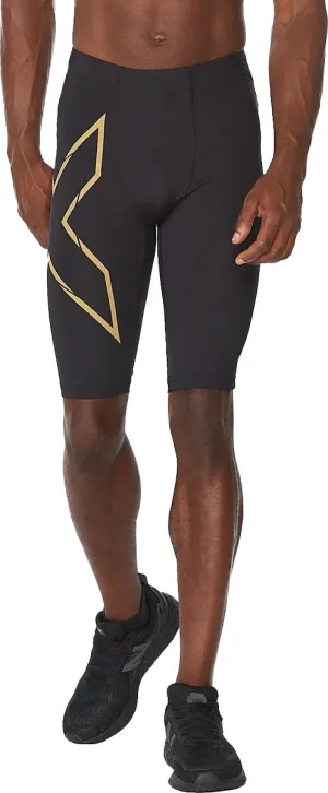 2XU Men&#x27;s MCS Run Compression Shorts Black/Gold Reflective | Buy 2XU Men&#x27;s MCS Run Compression Shorts Black/Gold Reflective here | Outnorth