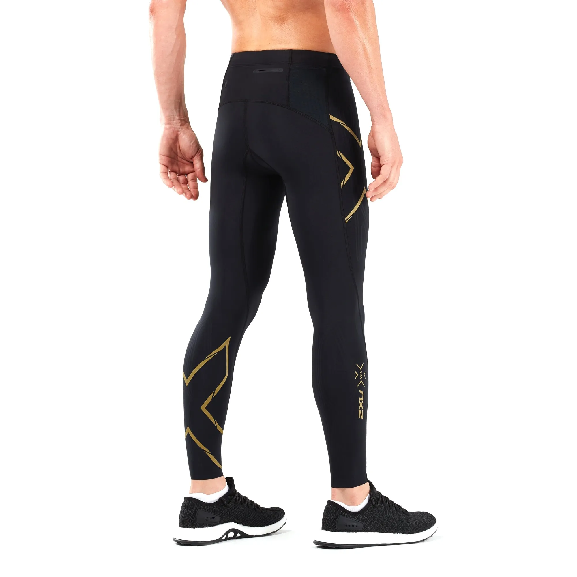 2XU Men&#x27;s MCS Run Compression Tights Black/Gold Reflective | Buy 2XU Men&#x27;s MCS Run Compression Tights Black/Gold Reflective here | Outnorth