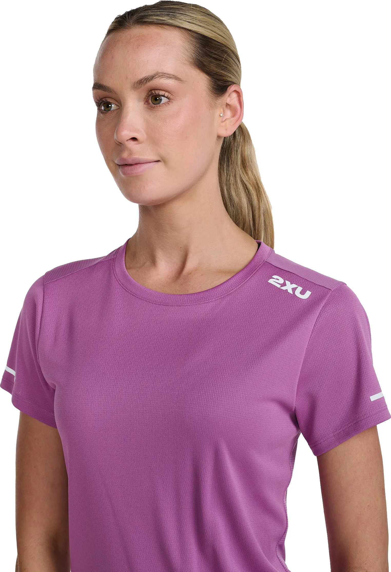 2XU Women&#x27;s Aero Tee Mauve/White Reflective | Buy 2XU Women&#x27;s Aero Tee Mauve/White Reflective here | Outnorth