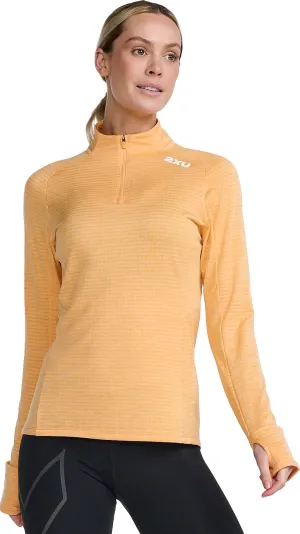 2XU Women&#x27;s Ignition 1/4 Zip Peach/White Reflective | Buy 2XU Women&#x27;s Ignition 1/4 Zip Peach/White Reflective here | Outnorth