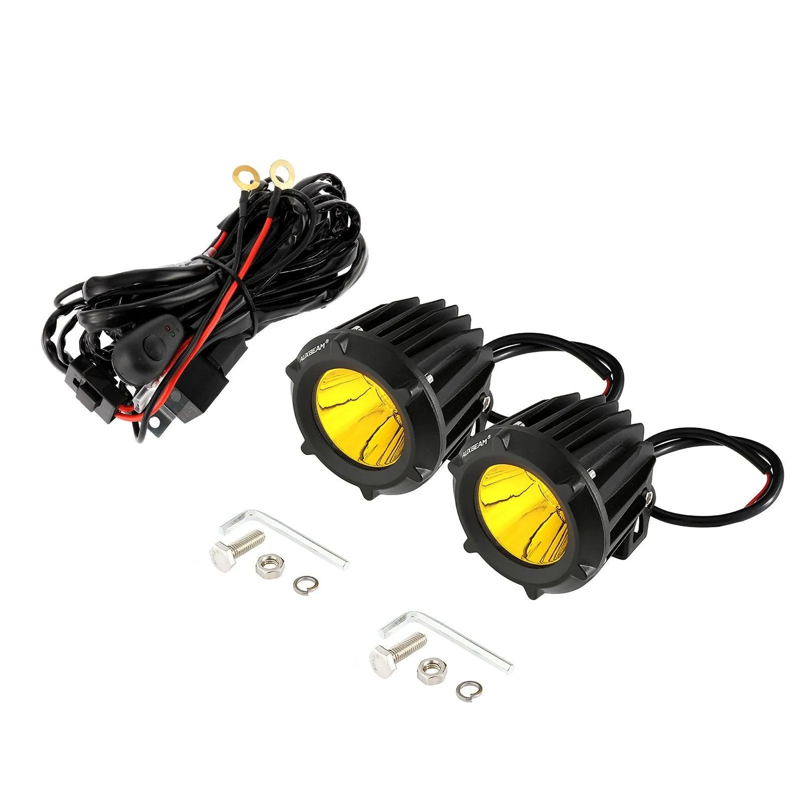 3.5" 50W Round/Square LED Driving Lights Combo White/Yellow with wiring harness for SUV ATV UTV Trucks Pickup Boat