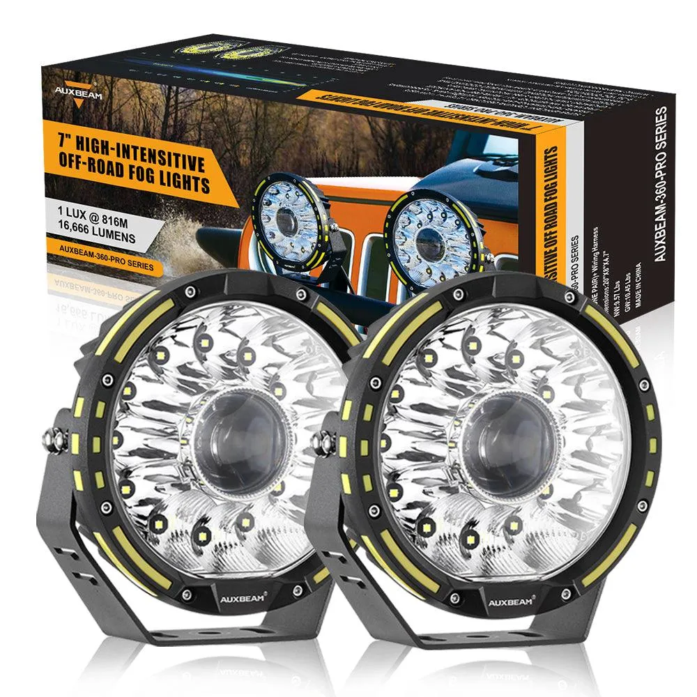 360-PRO Series | 7 Inch 230W 33332LM Custom Lens Offroad LED Driving Lights