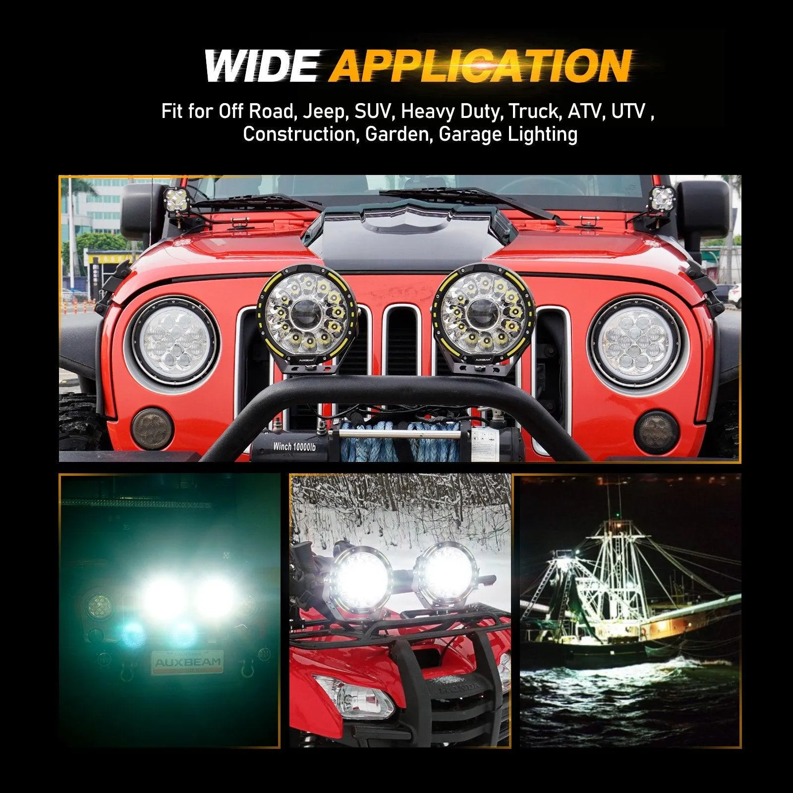 360-PRO Series | 7 Inch 230W 33332LM Custom Lens Offroad LED Driving Lights