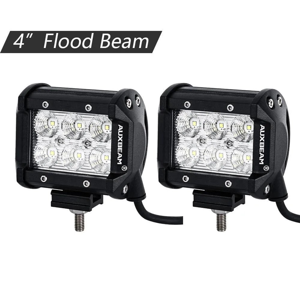 4" Classic-SM Series Dual Row LED Pod Light 6000K White Spot/Flood for SUV ATV UTV Trucks Pickup Boat