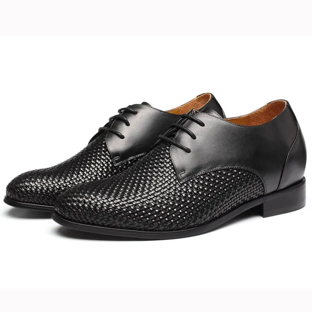 7.5 CM / 2.95 Inches Taller - CMR CHAMARIPA Custom Men Taller Shoes Woven Leather Dress Shoes