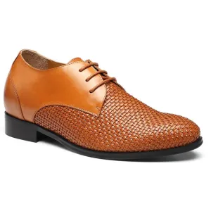 7.5 CM / 2.95 Inches Taller - CMR CHAMARIPA Custom Men Taller Shoes Woven Leather Dress Shoes