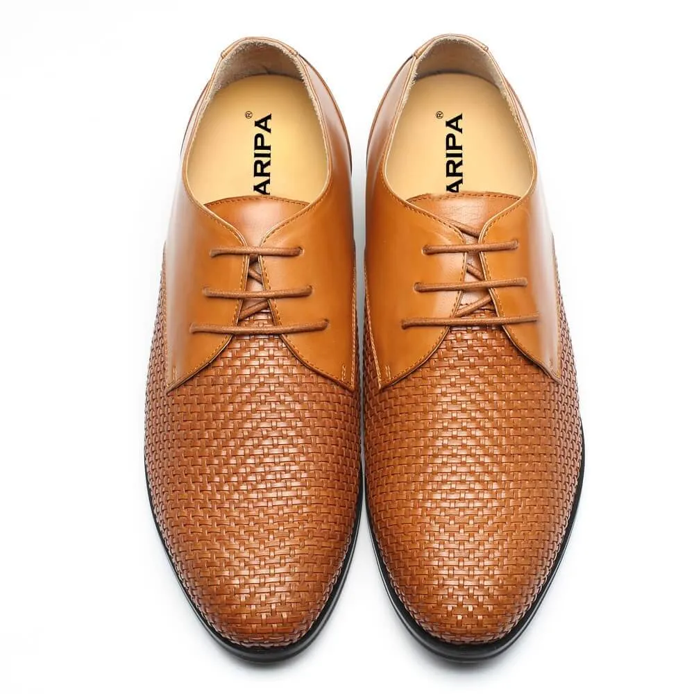 7.5 CM / 2.95 Inches Taller - CMR CHAMARIPA Custom Men Taller Shoes Woven Leather Dress Shoes