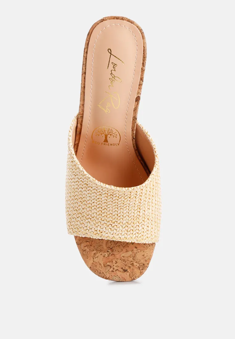 Addie Raffia Slip On Sandals