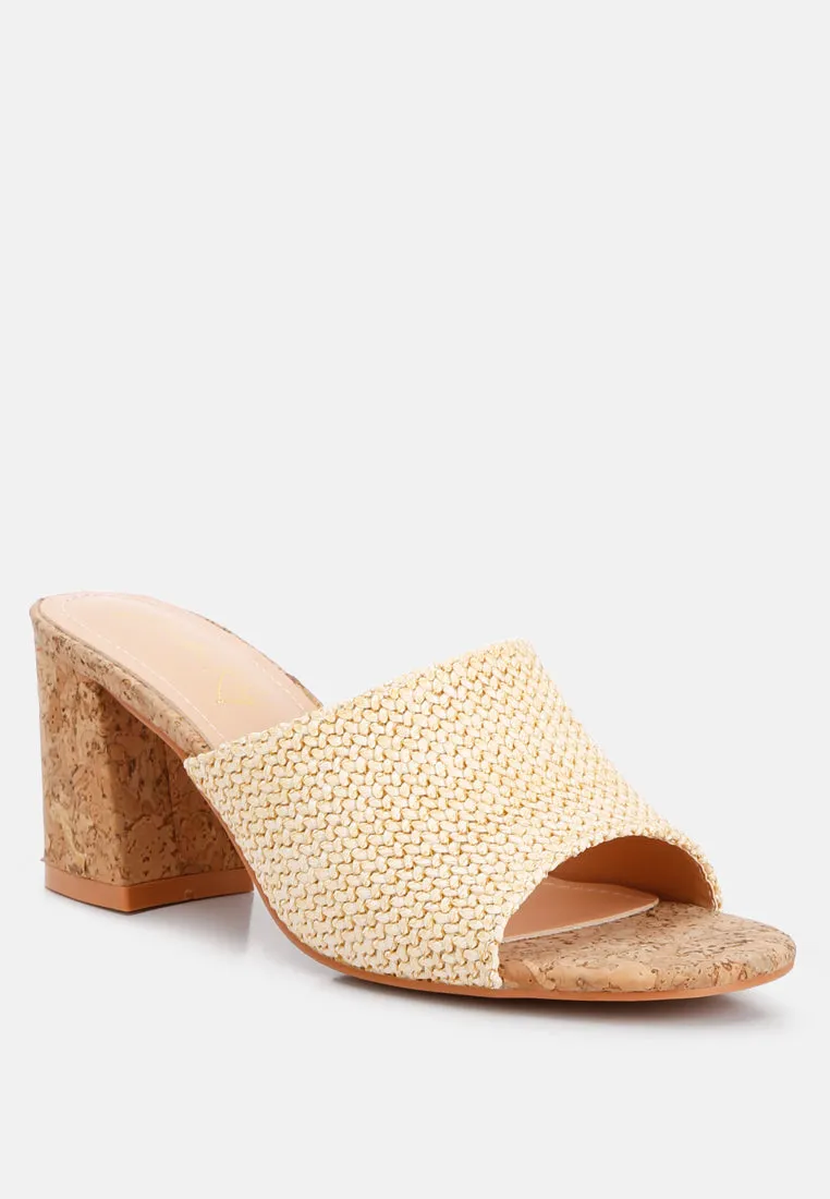 Addie Raffia Slip On Sandals