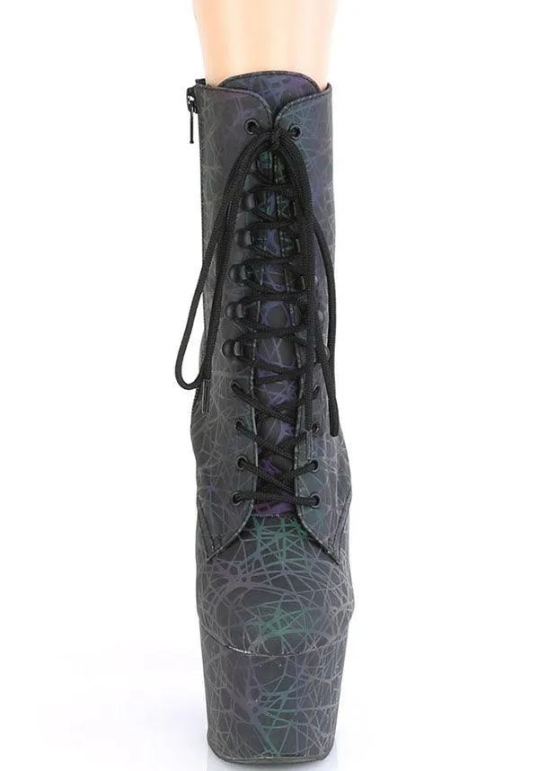 ADORE-1020REFL [Green/Purple] | PLATFORM HEELS [PREORDER]