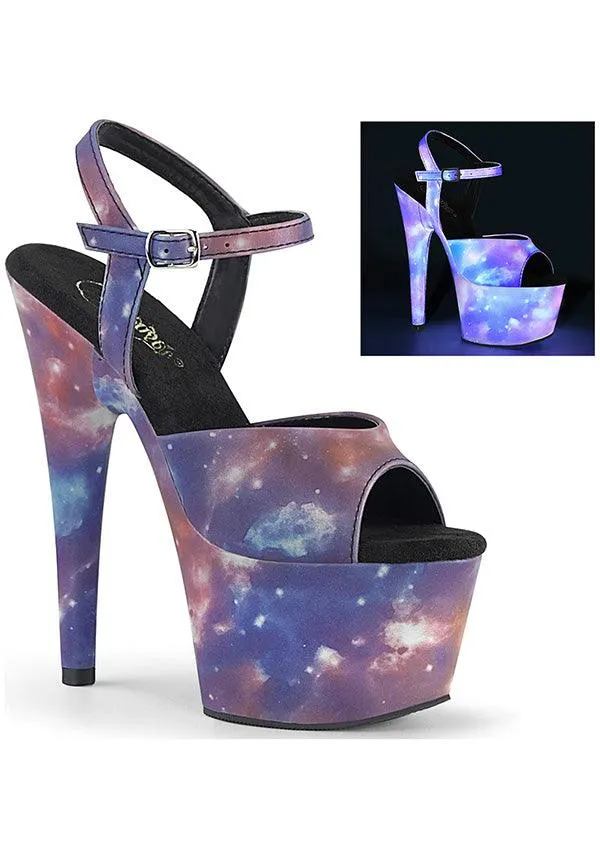 ADORE-709REFL [Purple/Blue Reflective] | PLATFORM HEELS [PREORDER]