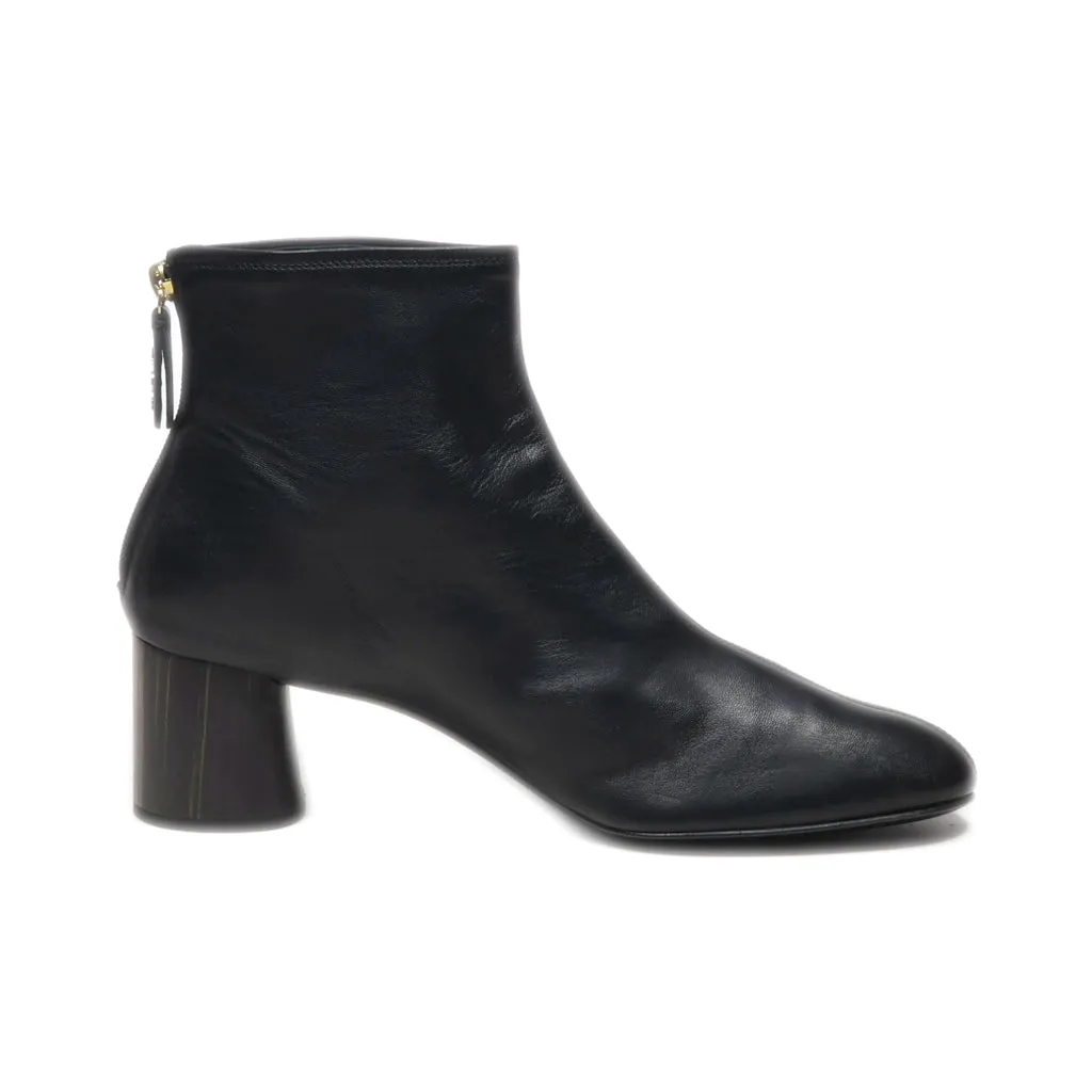 Agl Ankle Boots Leather Black Colour For Women