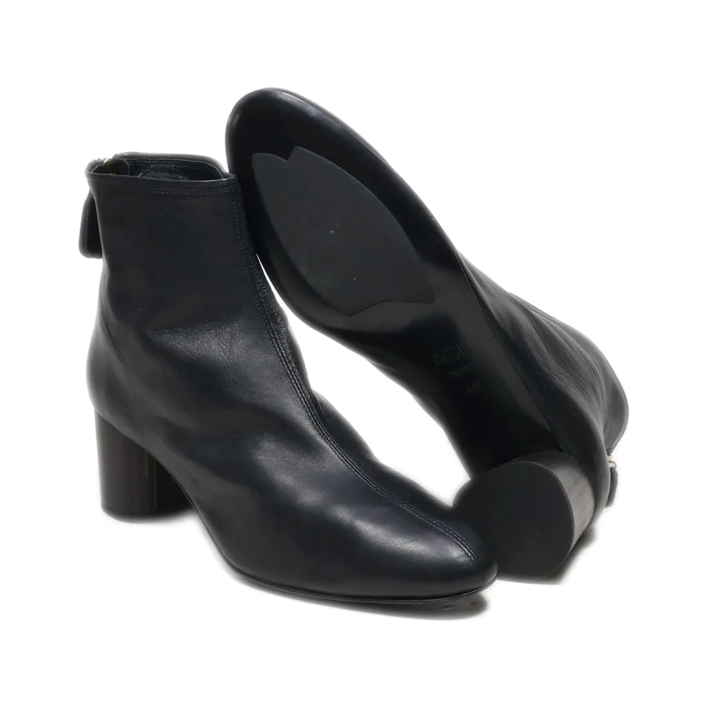 Agl Ankle Boots Leather Black Colour For Women