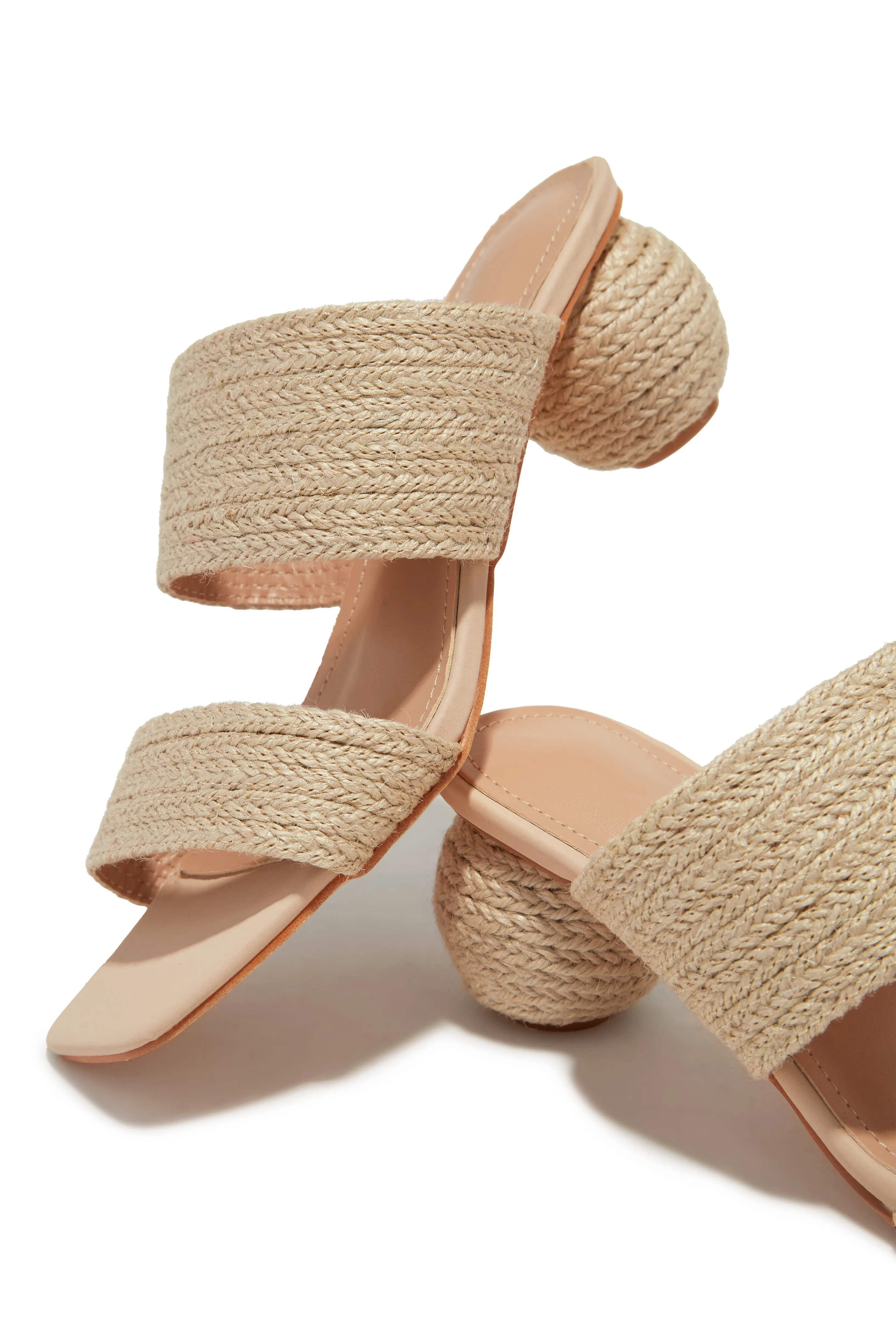 Alexis Sphere Heel Mules - Natural