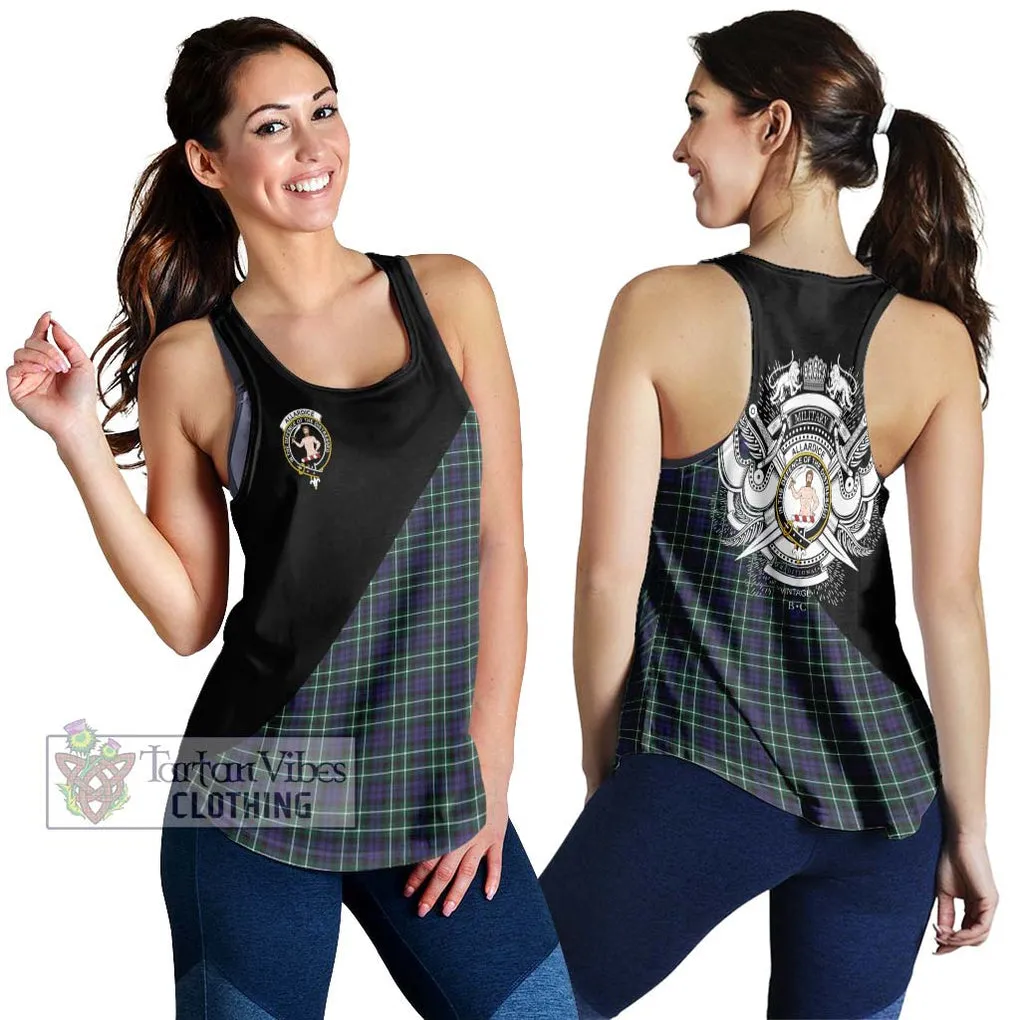 Allardice Tartan Women's Racerback Tanks with Family Crest and Military Logo Style