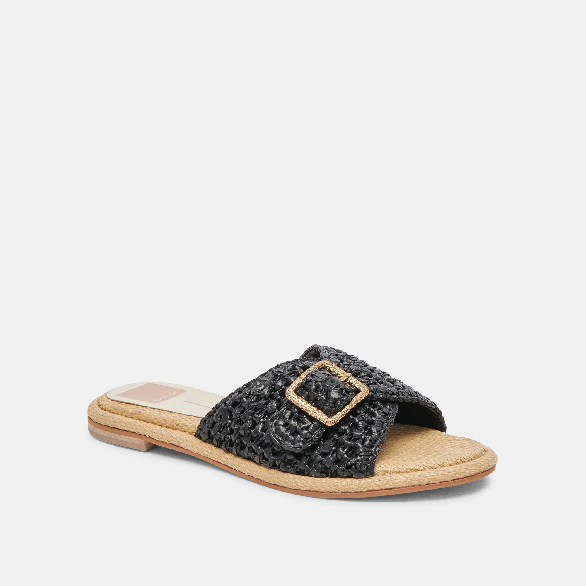 ALONZO SANDALS ONYX RAFFIA