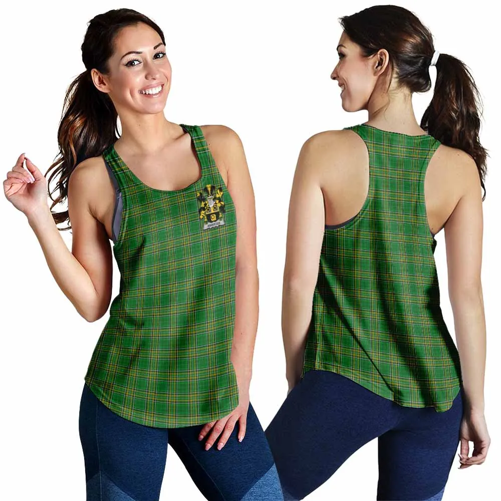 Ambrose Irish Clan Tartan Women's Racerback Tanks with Coat of Arms