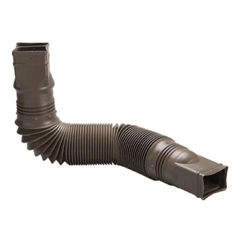 Amerimax 85019 Universal Brown Flexible Poly Downspout Extension - Quantity of 2