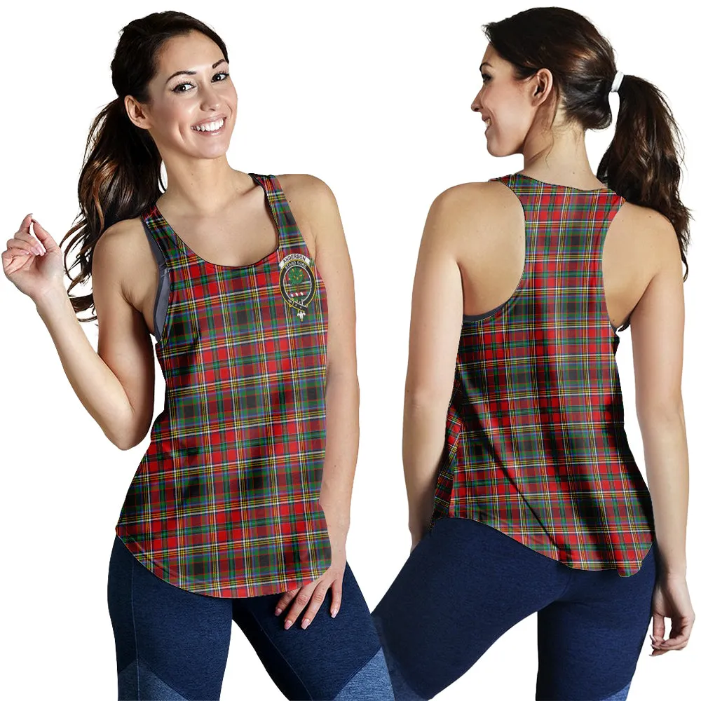 Anderson of Arbrake Tartan Women Racerback Tanks with Family Crest