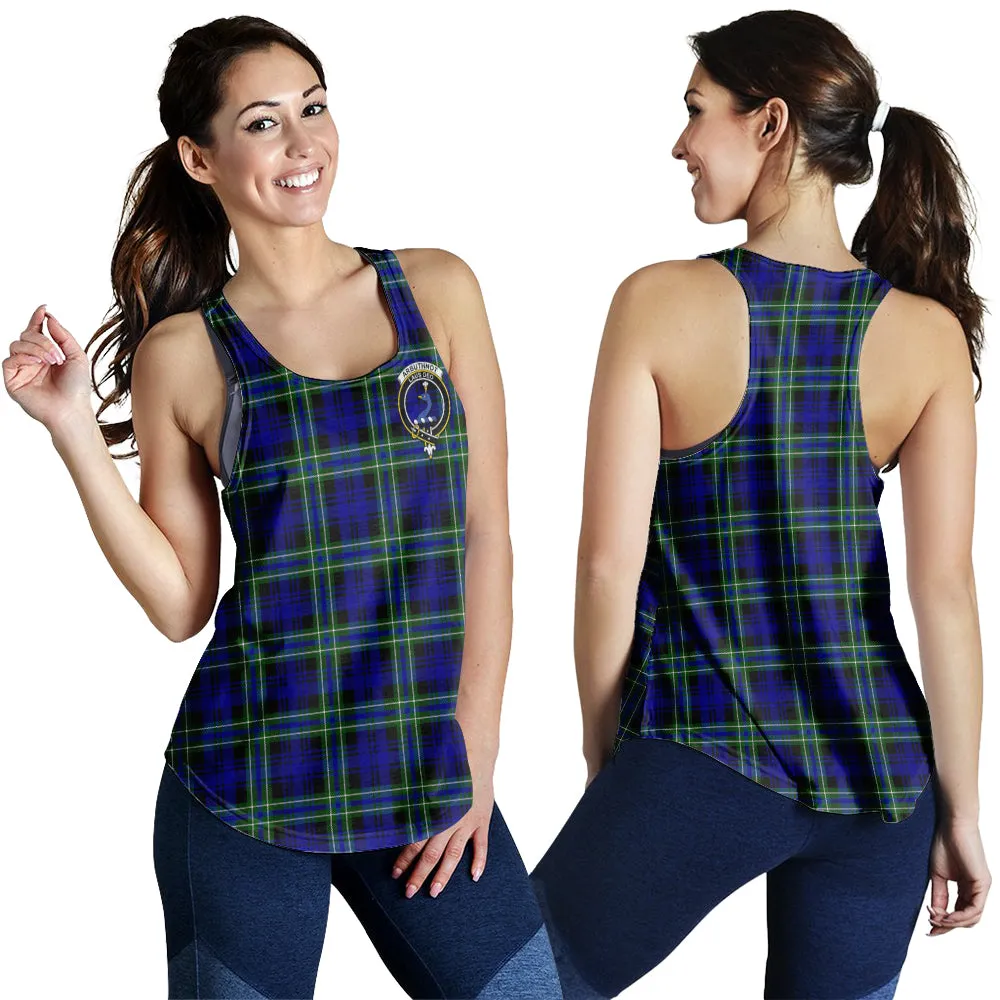 Arbuthnot Modern Tartan Women Racerback Tanks with Family Crest