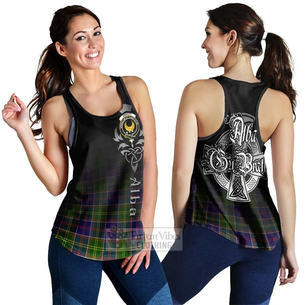 Arnott Tartan Women's Racerback Tanks Featuring Alba Gu Brath Family Crest Celtic Inspired