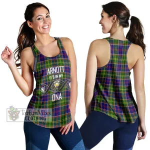 Arnott Tartan Women's Racerback Tanks with Family Crest DNA In Me Style