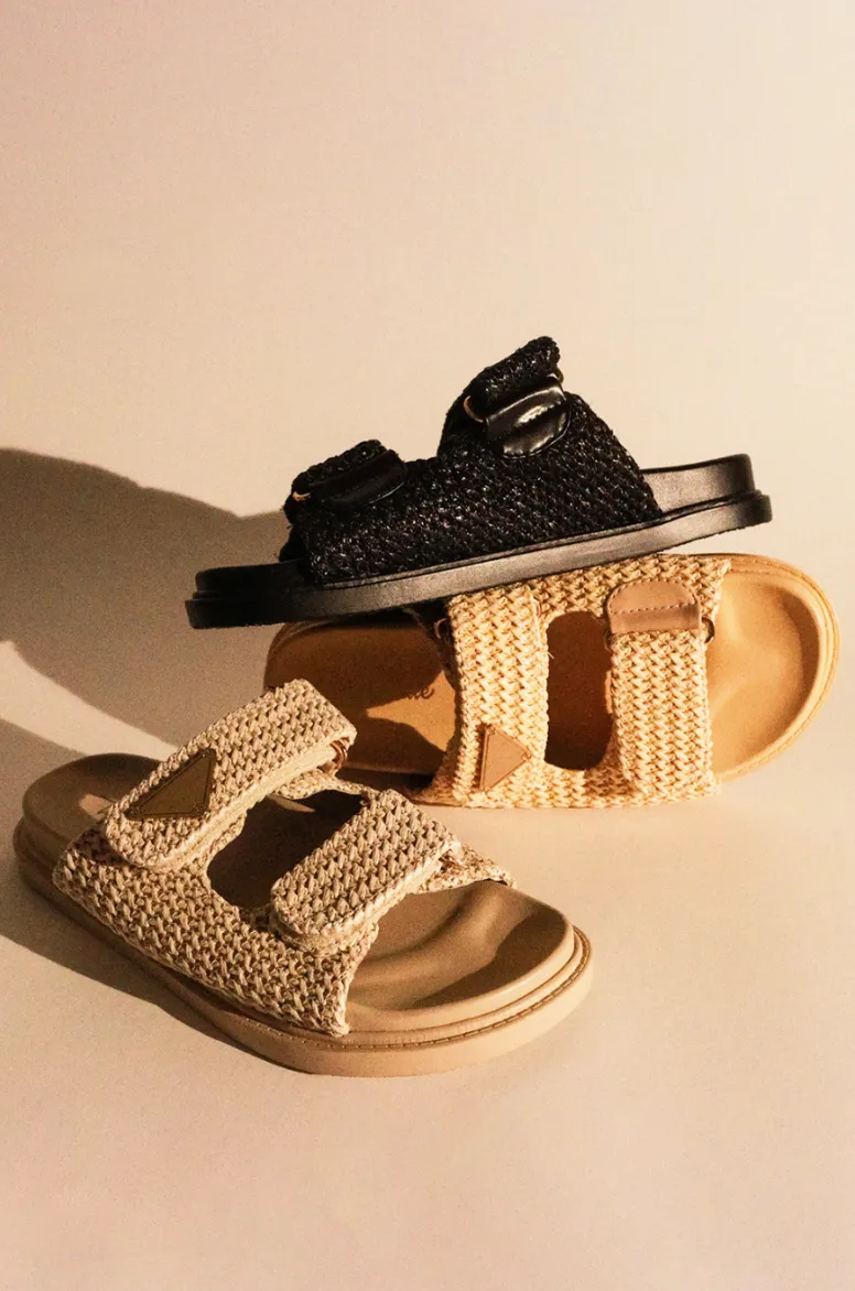 AS SEEN ON WHITNEY RIFE!! The Tuscany Raffia Slide in Natural