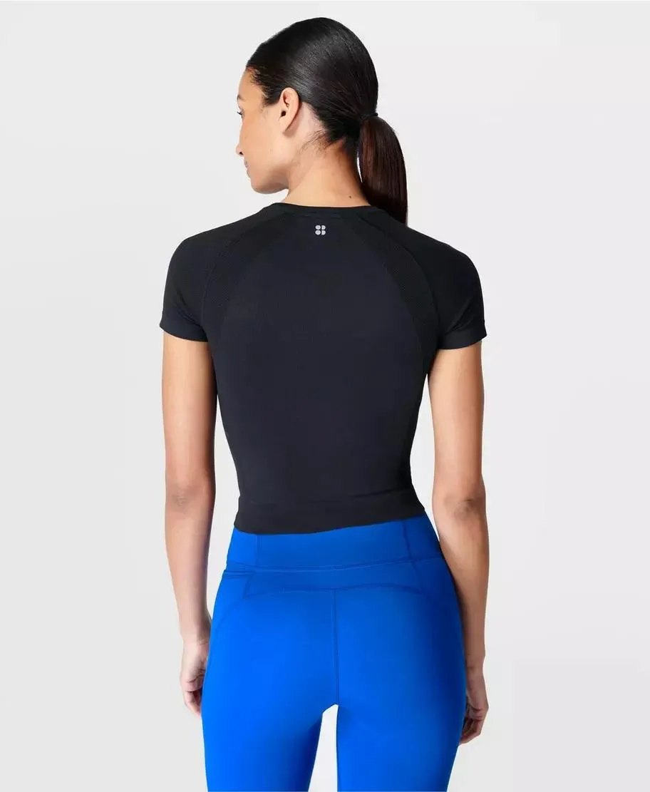 Athlete Crop Seamless Workout Sb8996 Black