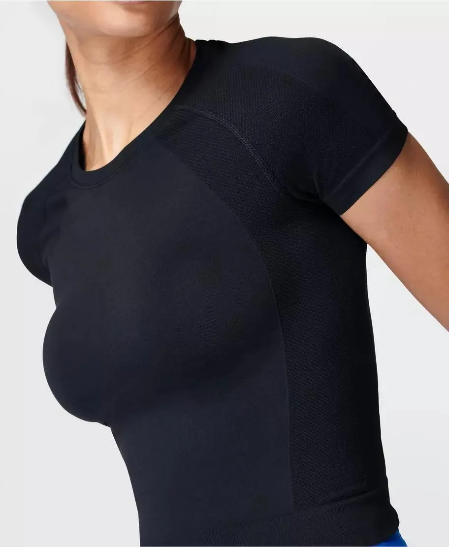 Athlete Crop Seamless Workout Sb8996 Black