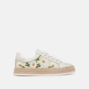 AZALIA SNEAKERS WHITE FLORAL RAFFIA