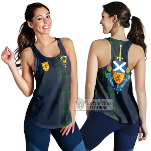 Bailey Tartan Women's Racerback Tanks Alba with Scottish Lion Royal Arm Half Style