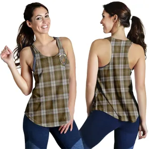 Baillie Dress Tartan Women Racerback Tanks with Family Crest