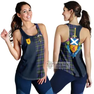 Baird Modern Tartan Women's Racerback Tanks Alba with Scottish Lion Royal Arm Half Style