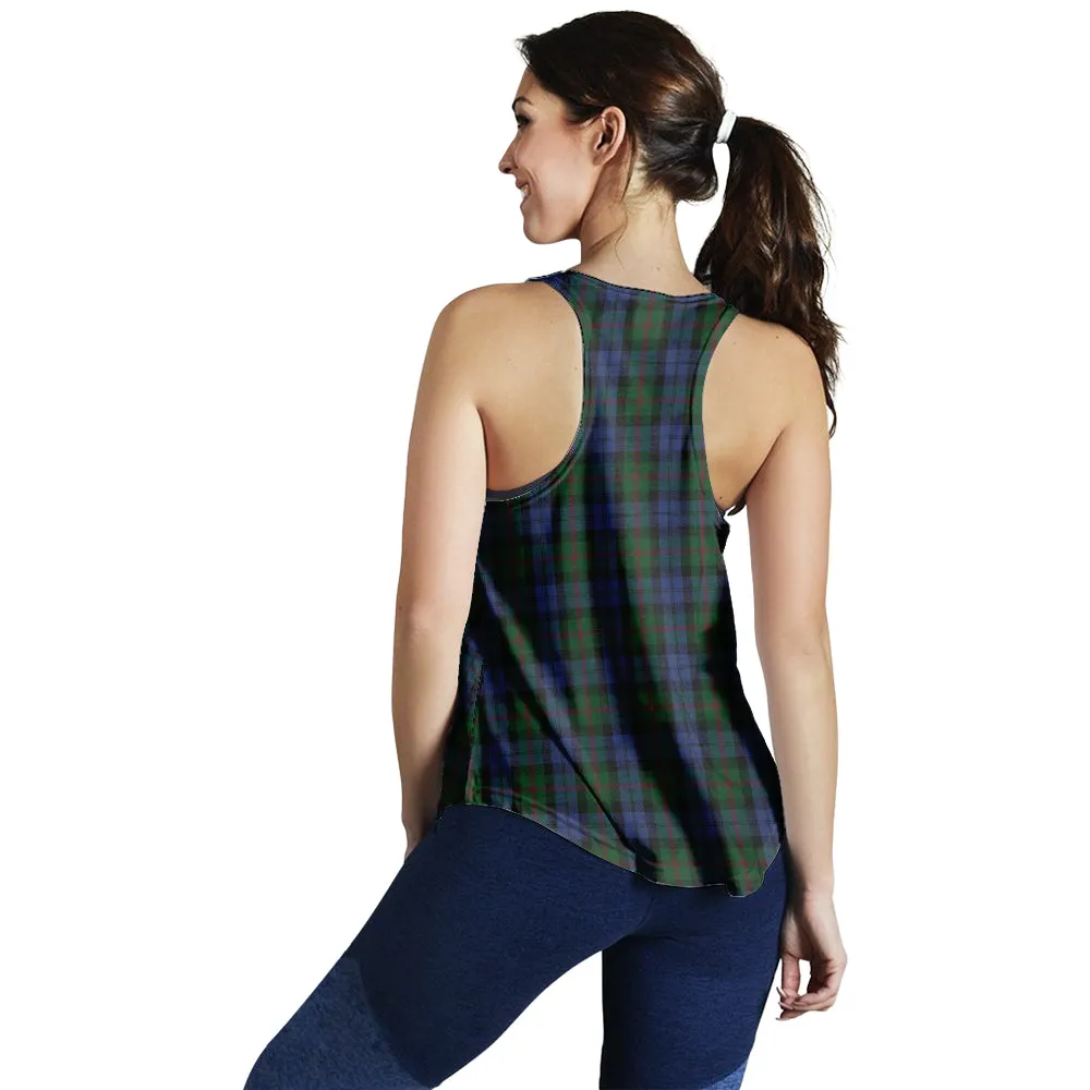 Baird Tartan Women Racerback Tanks with Family Crest